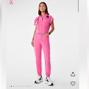 Medium F’ing pink Figs Rafaela cargo jumpsuit